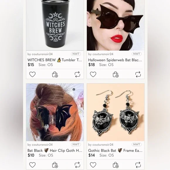 Halloween Spiderweb Bat Black Sunglasses Retro Pinup Fairygrunge Whimsygoth - Picture 6 of 7